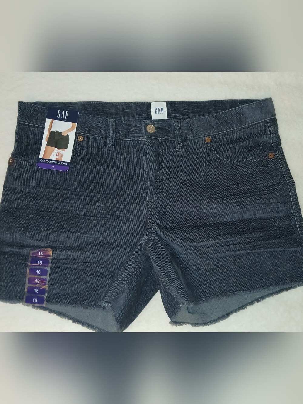 Gap Women's Dark Gray Corduroy Cutoff Shorts Sz 16